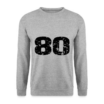 Maillot 80 numéro - Sweat-shirt Unisexe - gris chiné - Devant - Alina (178cm) & Michal (187cm)