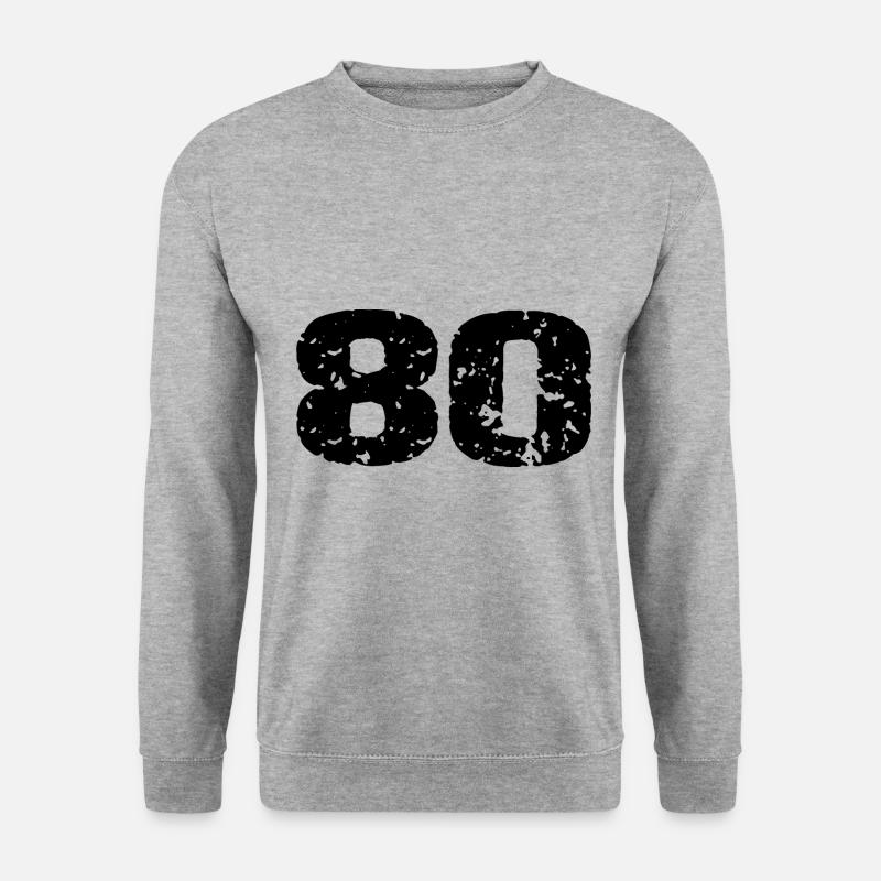80 Zahl Trikot - Unisex Pullover - Weißgrau meliert
