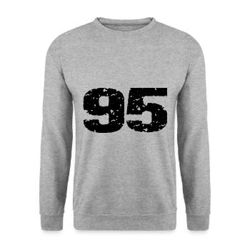 95 Number Leotard - Unisex Sweatshirt - salt & pepper - Front - Alina (178cm) & Michal (187cm)