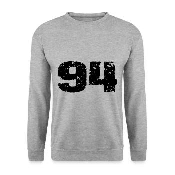 Maillot à numéros 94 - Sweat-shirt Unisexe - gris chiné - Devant - Alina (178cm) & Michal (187cm)