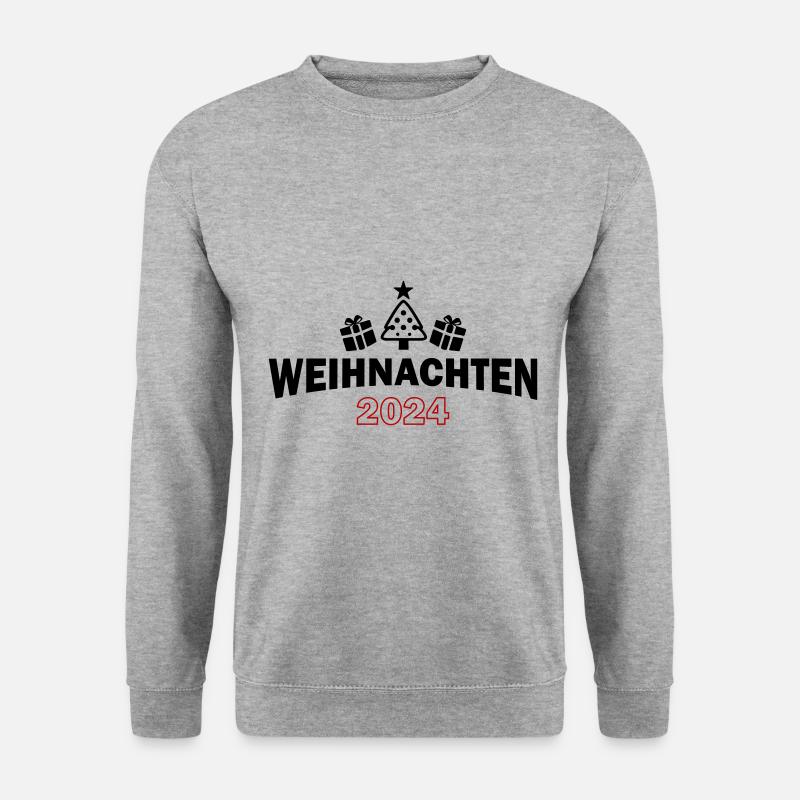 Weihnachten 2024 - Unisex Pullover - Weißgrau meliert