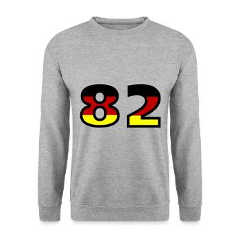 82 Numéro Allemagne Jersey - Sweat-shirt Unisexe - gris chiné - Devant - Alina (178cm) & Michal (187cm)