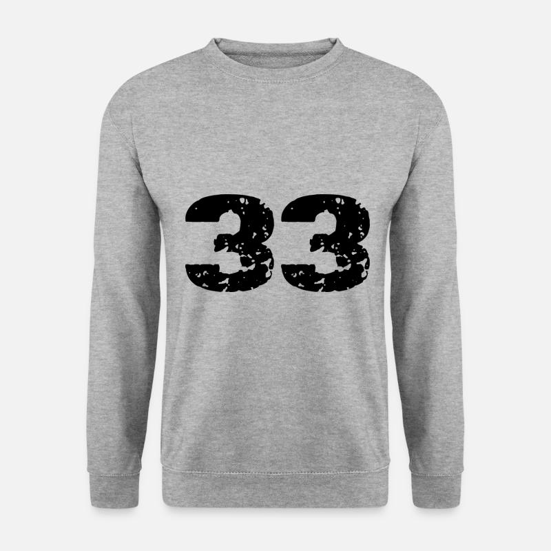 33 Zahl Trikot - Unisex Pullover - Weißgrau meliert