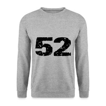 52 Maillot numéro - Sweat-shirt Unisexe - gris chiné - Devant - Alina (178cm) & Michal (187cm)