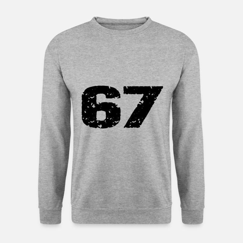 67 Zahl Trikot - Unisex Pullover - Weißgrau meliert