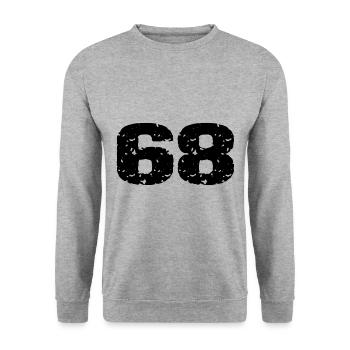 68 Maillot numéro - Sweat-shirt Unisexe - gris chiné - Devant - Alina (178cm) & Michal (187cm)