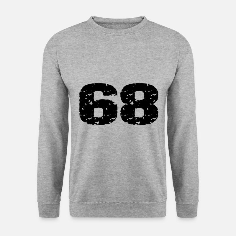 68 Zahl Trikot - Unisex Pullover - Weißgrau meliert