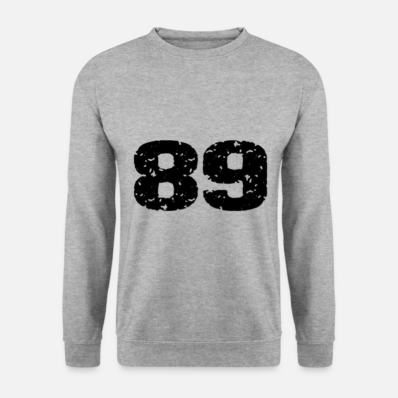 89 Zahl Trikot - Unisex Pullover - Weißgrau meliert