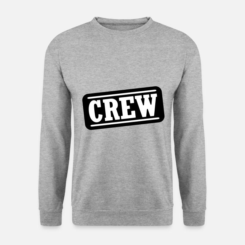Crew Stempel - Unisex Pullover - Weißgrau meliert