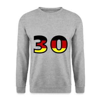 Numéro 30 Allemagne Jersey - Sweat-shirt Unisexe - gris chiné - Devant - Alina (178cm) & Michal (187cm)
