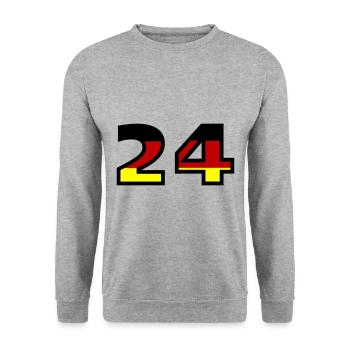 24 Number Germany Jersey - Unisex Sweatshirt - salt & pepper - Front - Alina (178cm) & Michal (187cm)