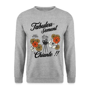 Fabelhaft langweilig!! - Unisex Pullover - Weißgrau meliert - Vorne - Alina (178cm) & Michal (187cm)