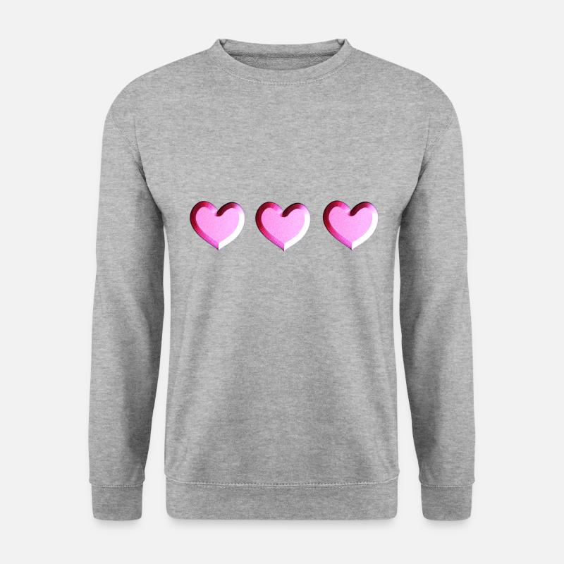 three hearts pink glitter - Unisex Sweatshirt - salt & pepper