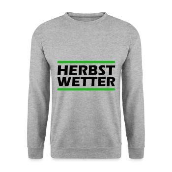 Herbst Wetter - Unisex Pullover - Weißgrau meliert - Vorne - Alina (178cm) & Michal (187cm)