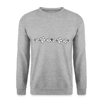 flowers line line planting - Unisex Sweatshirt - salt & pepper - Front - Alina (178cm) & Michal (187cm)