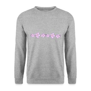 flowers purple line line planting - Unisex Sweatshirt - salt & pepper - Front - Alina (178cm) & Michal (187cm)