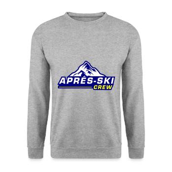 Apres Ski Crew - Unisex Pullover - Weißgrau meliert - Vorne - Alina (178cm) & Michal (187cm)