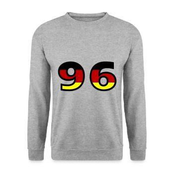 96 Numéro Allemagne Jersey - Sweat-shirt Unisexe - gris chiné - Devant - Alina (178cm) & Michal (187cm)