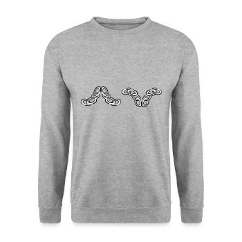 kette ketten symbol linie silber - Unisex Pullover - Weißgrau meliert - Vorne - Alina (178cm) & Michal (187cm)