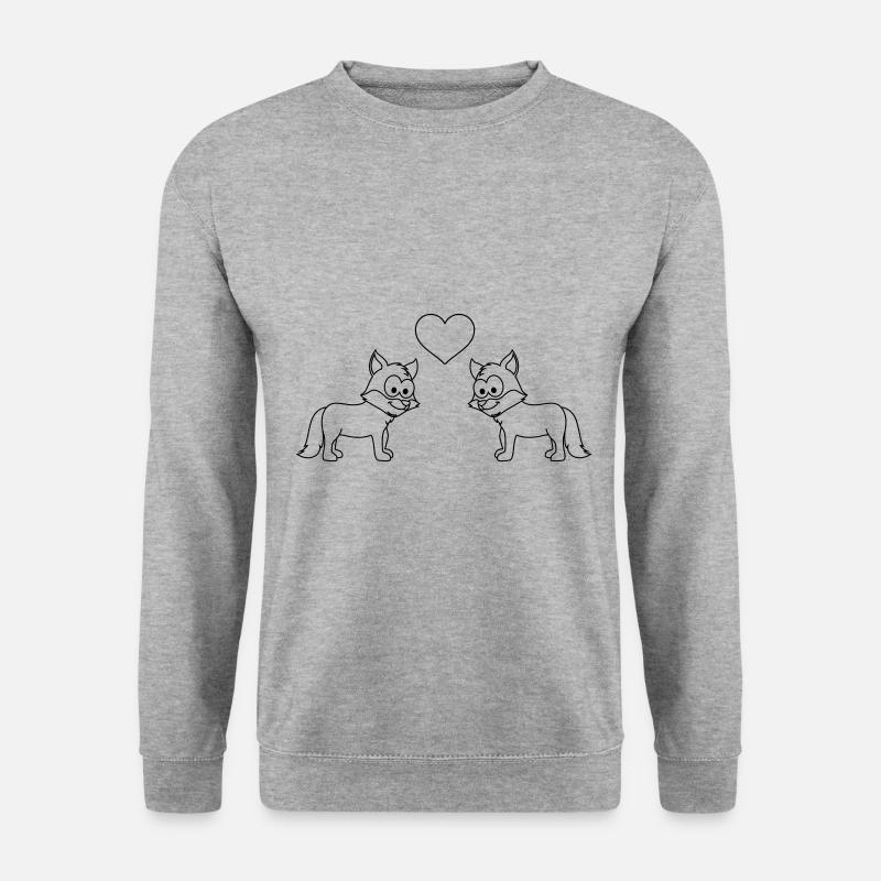 Fox Comic Couple Love - Unisex Sweatshirt - salt & pepper