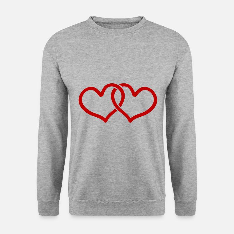 herzen symbol love - Unisex Pullover - Weißgrau meliert