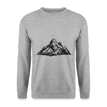 Mountains Nature Mountain Symbol - Unisex Sweatshirt - salt & pepper - Front - Alina (178cm) & Michal (187cm)