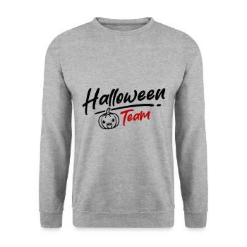 Halloween Team Party - Unisex Pullover - Weißgrau meliert - Vorne - Alina (178cm) & Michal (187cm)