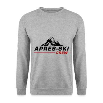 Apres Ski Crew - Unisex Pullover - Weißgrau meliert - Vorne - Alina (178cm) & Michal (187cm)