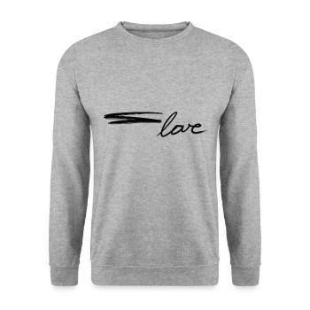 liebe text strich valentinstag - Unisex Pullover - Weißgrau meliert - Vorne - Alina (178cm) & Michal (187cm)