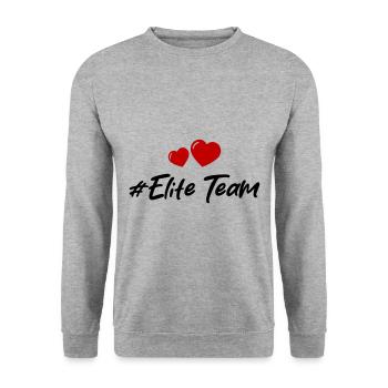 Elite Team Heart Love - Unisex Sweatshirt - salt & pepper - Front - Alina (178cm) & Michal (187cm)