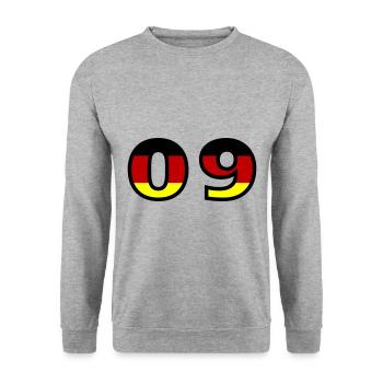 9 Number Germany Jersey - Unisex Sweatshirt - salt & pepper - Front - Alina (178cm) & Michal (187cm)