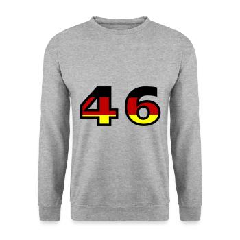 46 Numéro Allemagne Jersey - Sweat-shirt Unisexe - gris chiné - Devant - Alina (178cm) & Michal (187cm)