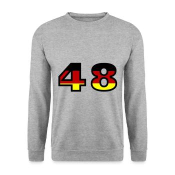 48 Number Germany Jersey - Unisex Sweatshirt - salt & pepper - Front - Alina (178cm) & Michal (187cm)