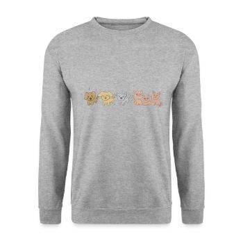 Chiens Chats Symbole Animaux Mignon Cartoon Pet - Sweat-shirt Unisexe - gris chiné - Devant - Alina (178cm) & Michal (187cm)
