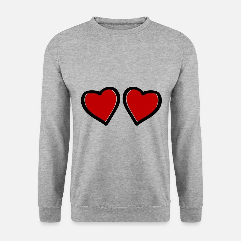 herzen symbol liebe - Unisex Pullover - Weißgrau meliert