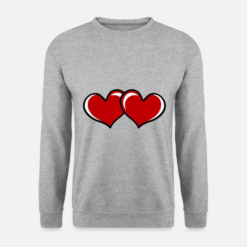 herzen symbol - Unisex Pullover - Weißgrau meliert