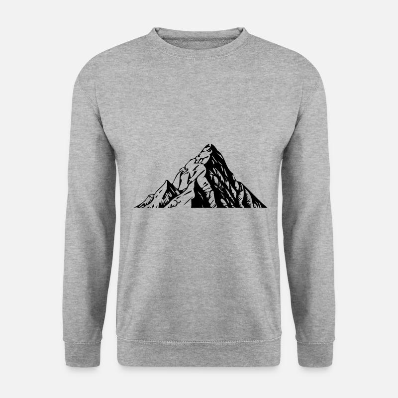 Berge Silhouette Landschaft - Unisex Pullover - Weißgrau meliert