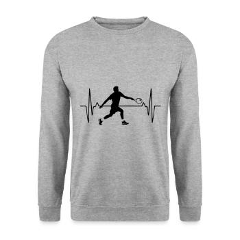 Fréquence d’impulsion du joueur de tennis - Sweat-shirt Unisexe - gris chiné - Devant - Alina (178cm) & Michal (187cm)