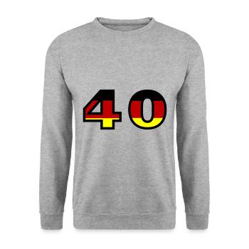 Maillot Allemagne numéro 40 - Sweat-shirt Unisexe - gris chiné - Devant - Alina (178cm) & Michal (187cm)