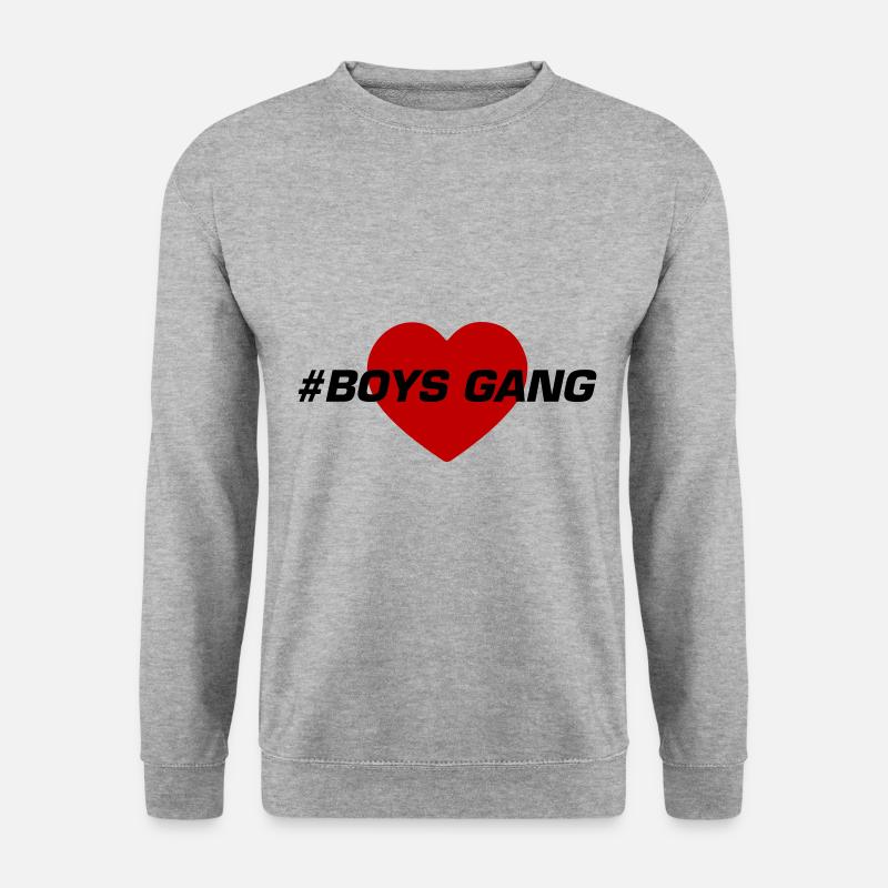 Boys Gang Herz Liebe - Unisex Pullover - Weißgrau meliert