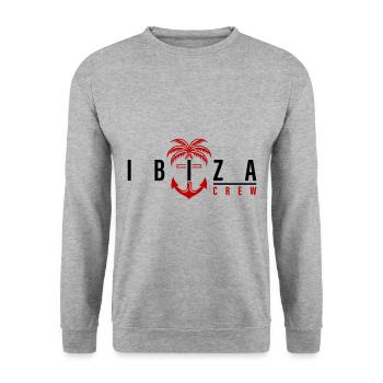 Ibiza Crew Anchor Palm Tree Holidays - Unisex Sweatshirt - salt & pepper - Front - Alina (178cm) & Michal (187cm)