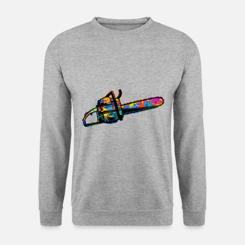 Forstwirt Holzfäller Waldarbeiter Kettensäge - Unisex Pullover - Weißgrau meliert
