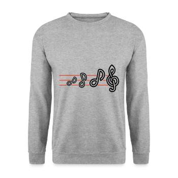 Partitions de musique - Sweat-shirt Unisexe - gris chiné - Devant - Alina (178cm) & Michal (187cm)