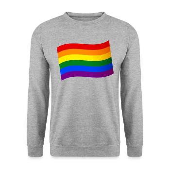 RAINBOW FLAG gay pride LGBT LGBTQ Love is Love - Unisex Sweatshirt - salt & pepper - Front - Alina (178cm) & Michal (187cm)