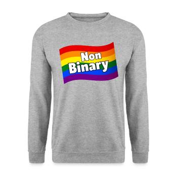 Nonbinary Non-binary rainbow flag diversity LGBTQ+ - Unisex Sweatshirt - salt & pepper - Front - Alina (178cm) & Michal (187cm)