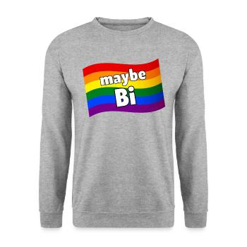 Maybe Bi Maybe Bisexual rainbow flag LGBTQ pride - Unisex Sweatshirt - salt & pepper - Front - Alina (178cm) & Michal (187cm)