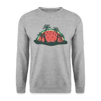 Watermelon Summer Sunset - Unisex Sweatshirt - salt & pepper - Front - Alina (178cm) & Michal (187cm)
