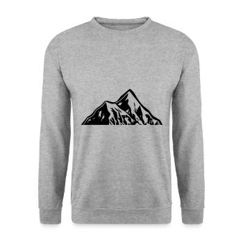 Mountain Silhouette Symbol Mountains - Unisex Sweatshirt - salt & pepper - Front - Alina (178cm) & Michal (187cm)
