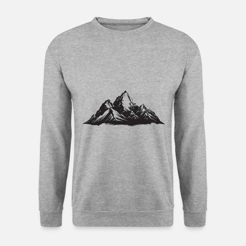 Symbol Berge - Unisex Pullover - Weißgrau meliert