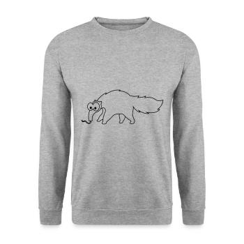 Fourmilier Comic Animal - Sweat-shirt Unisexe - gris chiné - Devant - Alina (178cm) & Michal (187cm)